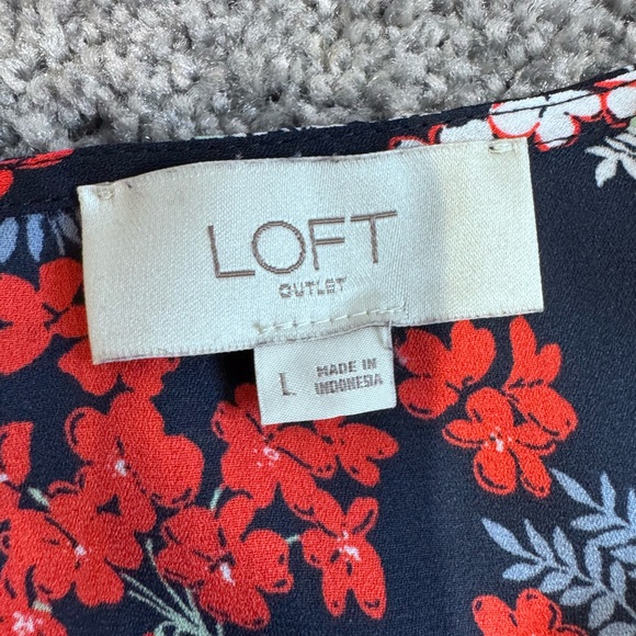LOFT Floral Shirt in Red and Pink - Picture 2 of 4